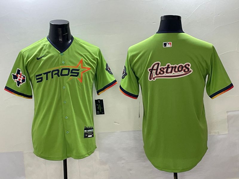 Men Houston Astros Blank Green three generations Joint Name 2025 Nike MLB Jersey style 17->chicago white sox->MLB Jersey
